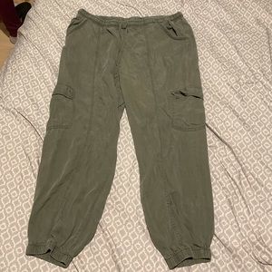 Earthy green cargo shorts